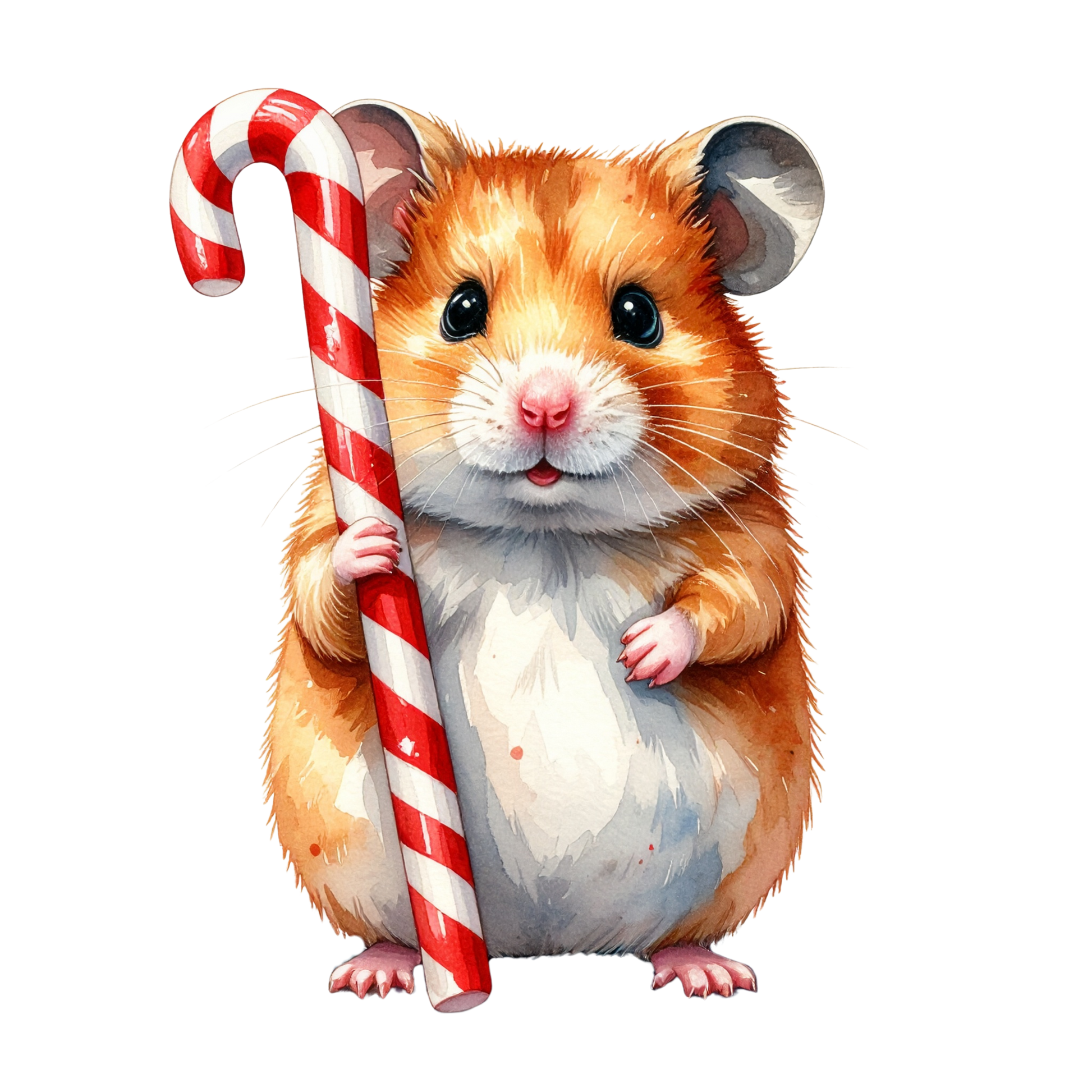 Watercolor Christmas Animals Clipart PNG 11