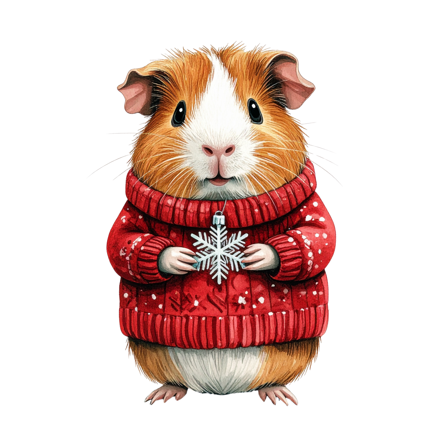 Watercolor Christmas Animals Clipart PNG 12