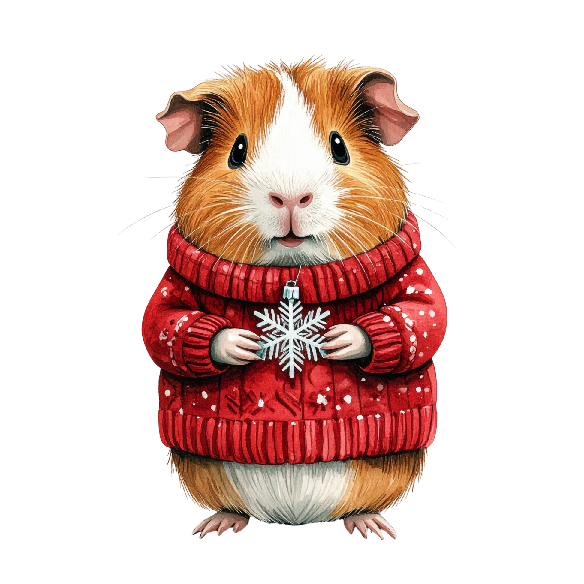 Watercolor Christmas Animals Clipart PNG 12