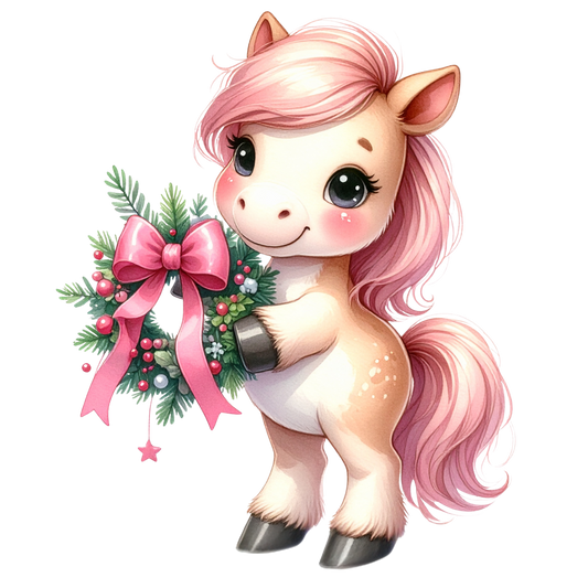 Watercolor Christmas Animals Clipart PNG 15