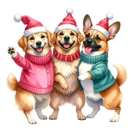 Watercolor Christmas Animals Clipart PNG 16