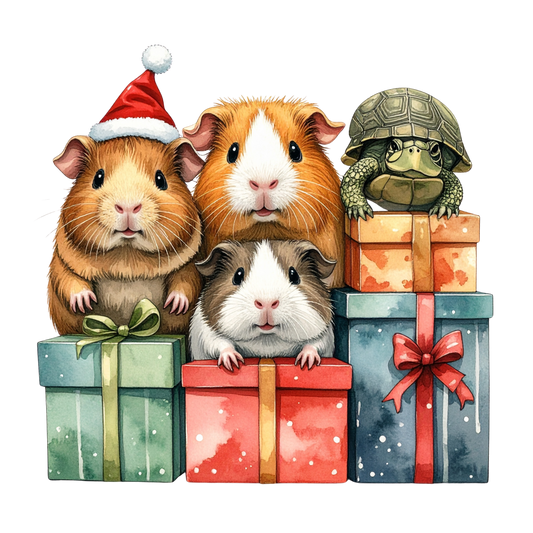 Watercolor Christmas Animals Clipart PNG 19