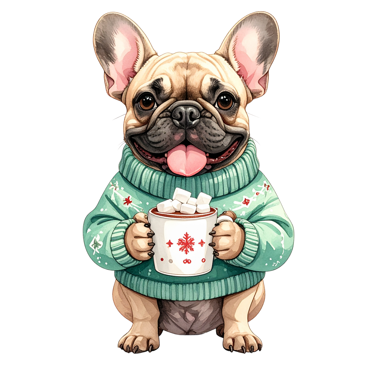 Watercolor Christmas Animals Clipart PNG 2