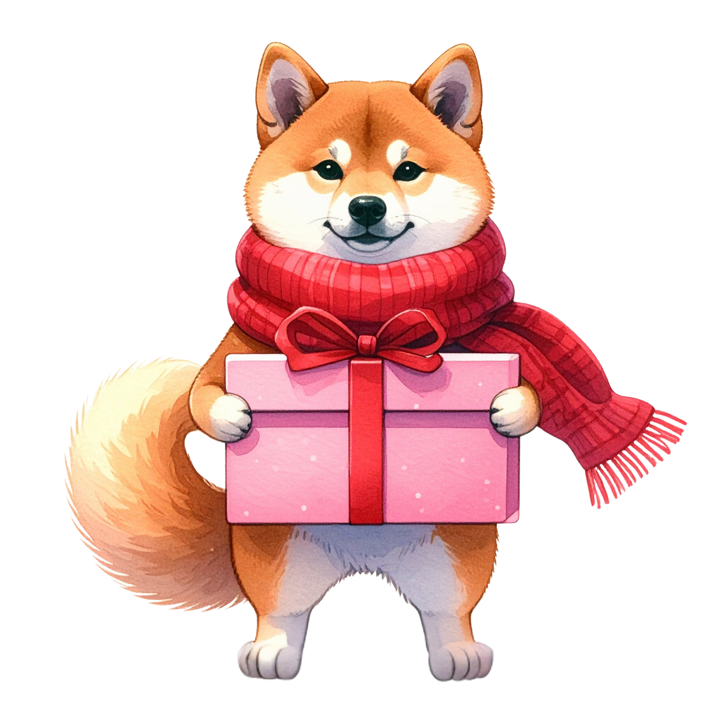 Watercolor Christmas Animals Clipart PNG 3