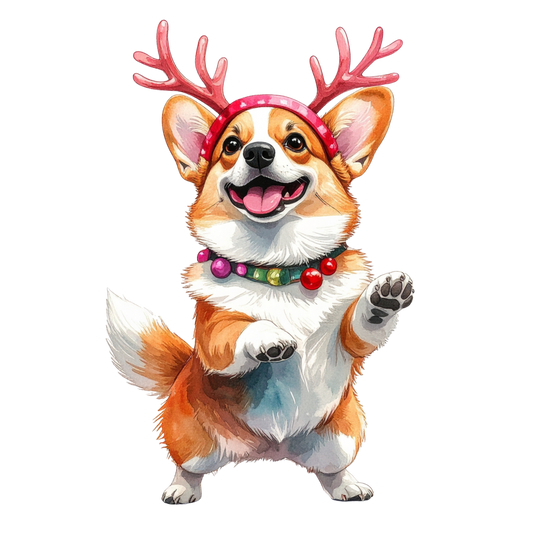 Watercolor Christmas Animals Clipart PNG 4