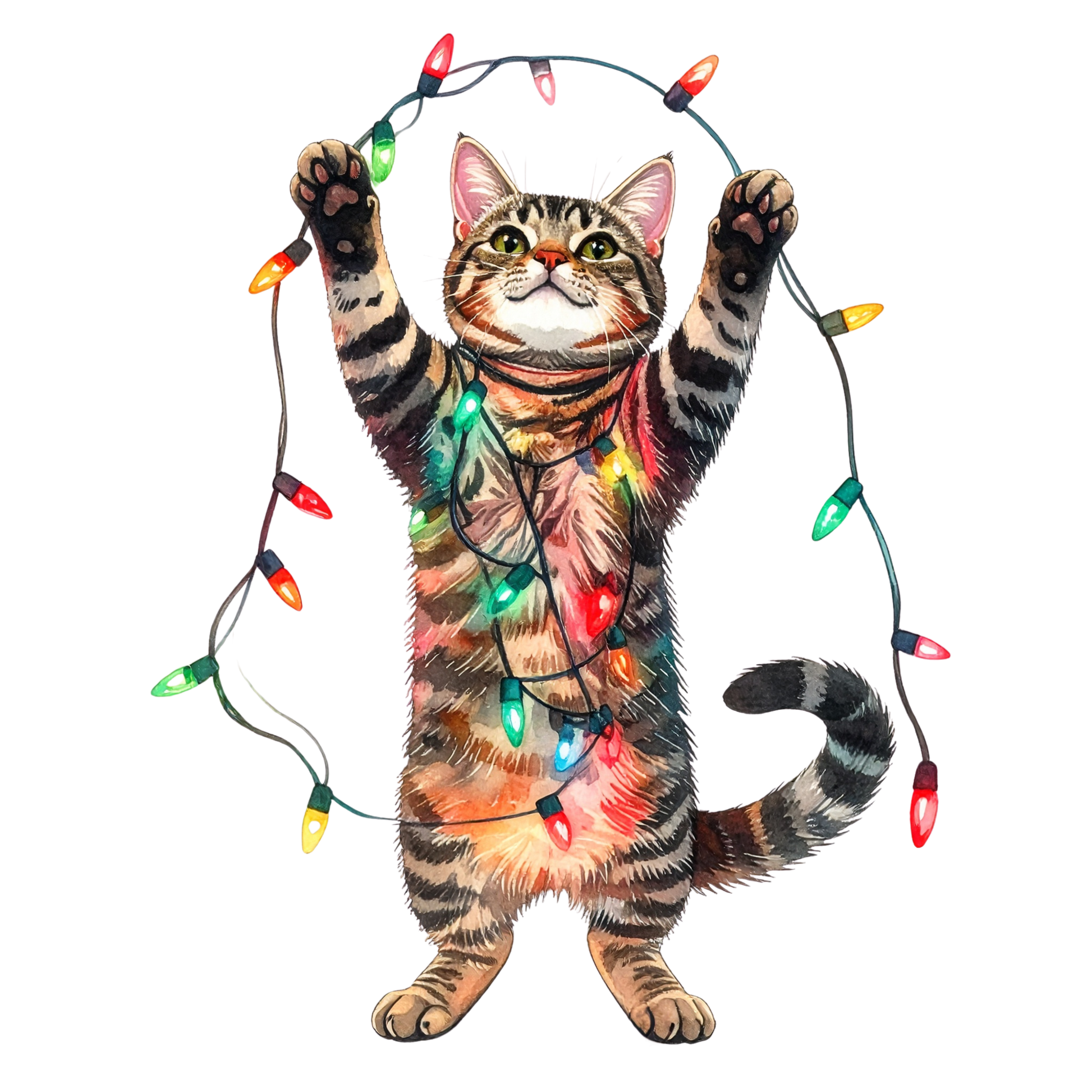 Watercolor Christmas Animals Clipart PNG 8