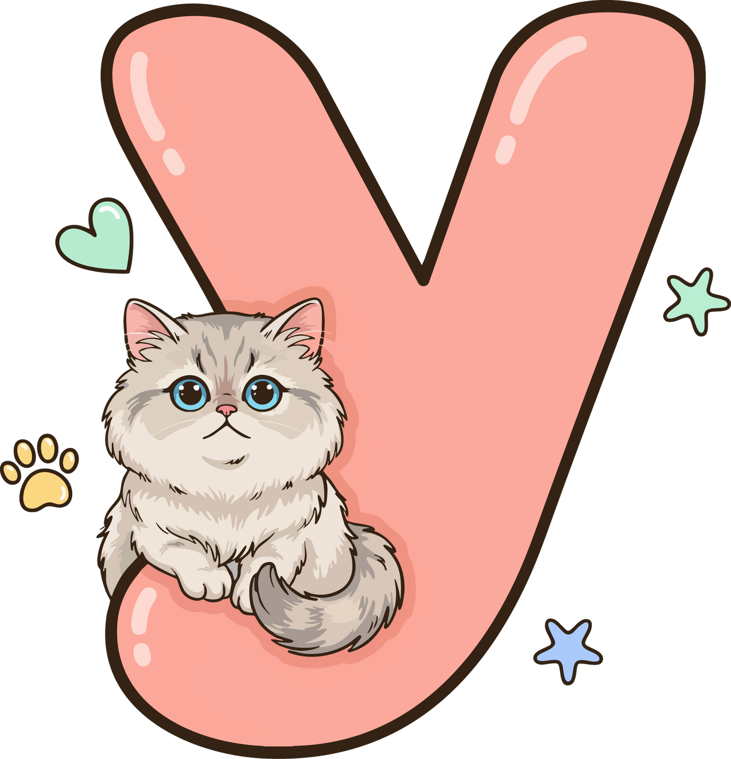 Y Cat Theme Clip Art Alphabet PNG