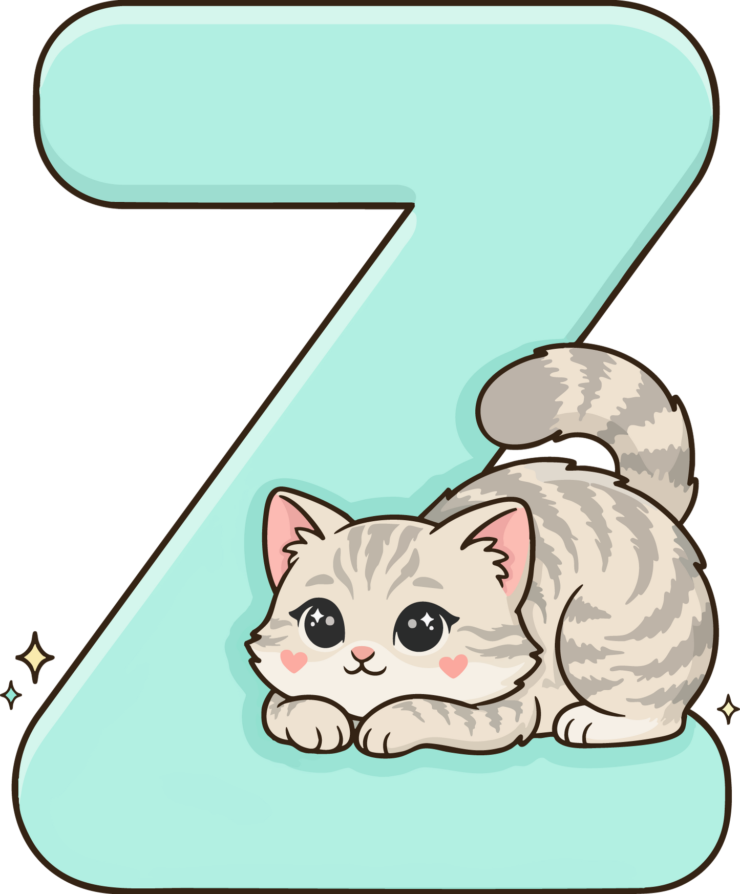 Z Cat Theme Clip Art Alphabet PNG