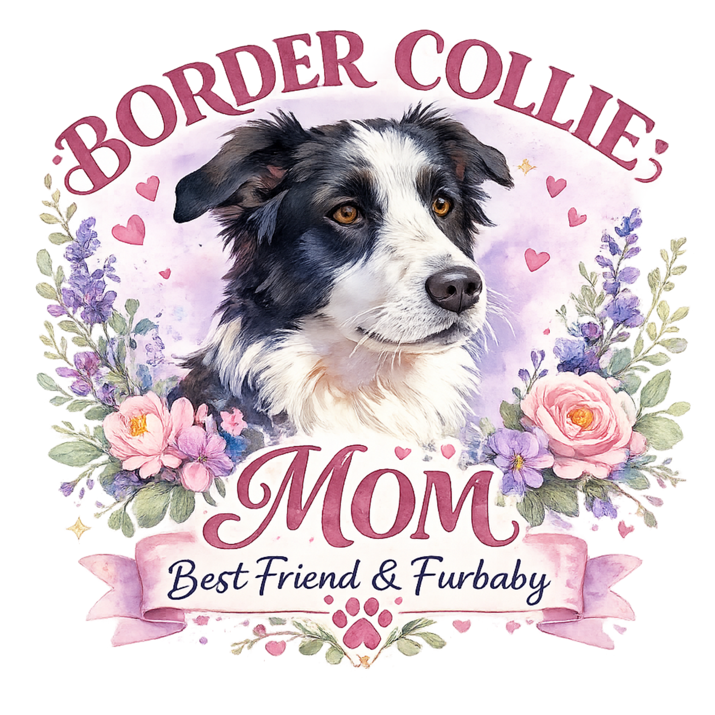 Border Collie Mom T-shirt Design