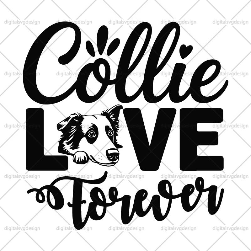 Collie Love Forever SVG