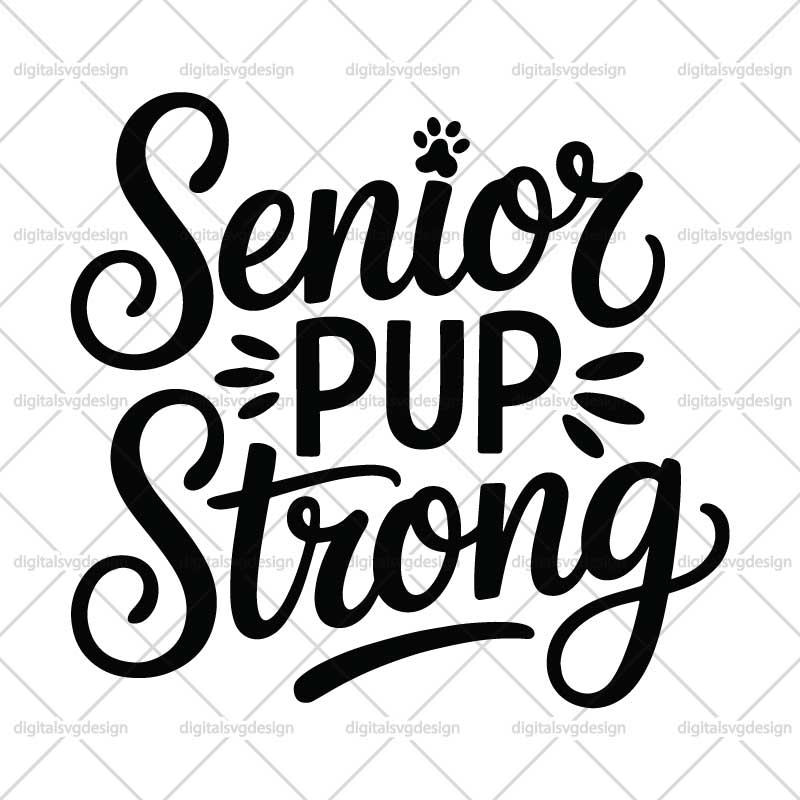 Senior Pup Strong SVG